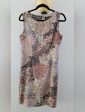 Connected Paisley Print Sheath Midi Dress Sleeveless Size 10